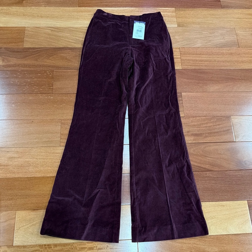 7 For All Mankind Velvet Wide Leg Pants Womens Plum Italian Fabric 28